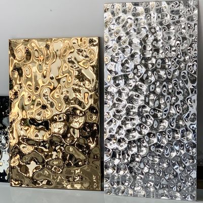 Good price 316 Cold Rolled Etching Water Ripple Stainless Steel Sheet Gold Color Mirror Thick 3.0 mm online