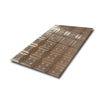 Good price 3.0Mm Thickness Etched Stainless Steel Sheet Decorative Color Embossed Steel Plate Panel Wooden Colored online