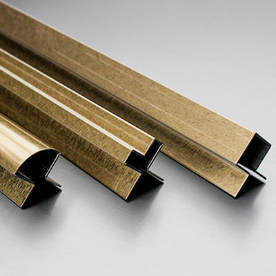 Good price 201 304 Stainless Steel Tile Edge Trim Decorative Mirror Gold Stainless Steel Floor Trim online