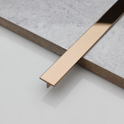 Good price SS304 T Shaped 1mm 12mm Stainless Steel Tile Trim Mirror Rose Gold Decorative online