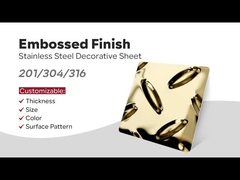 201 304 Golden Color Coated 3MM 2MM Stamping Surface Anti Slip Stainless Steel Checkered Plate